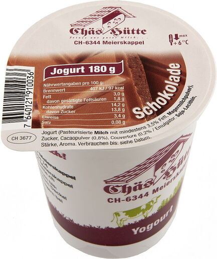 Schokolade-Joghurt von der Chäs Hütte in Meierskappel