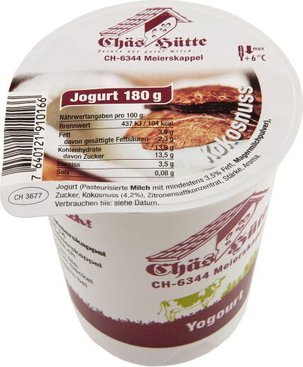 Kokosnuss-Joghurt von der Chäs Hütte in Meierskappel