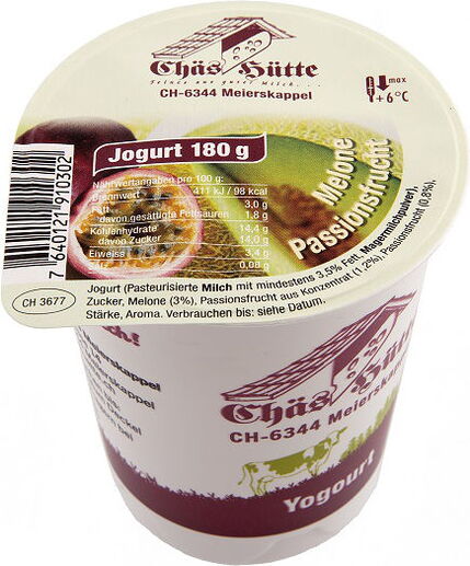 Melone Passionsfrucht-Joghurt von der Chäs Hütte in Meierskappel